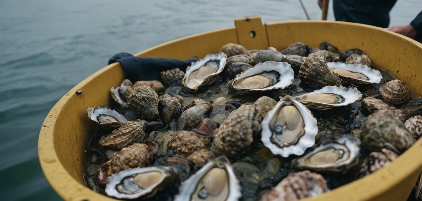 oysters in basket